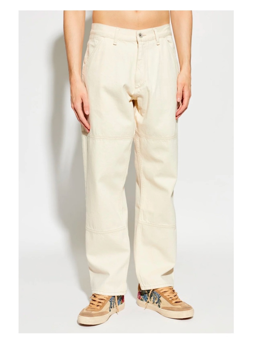 Rag & Bone 28 Straight Leg Workwear Jeans Cream Ivory Relax Fit Mid Rise Utility